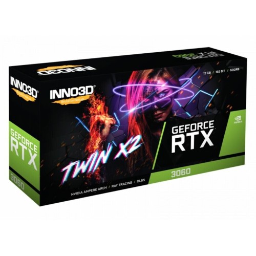 Видеокарта Inno3D RTX 3060 TWIN X2 12G GDDR6 192bit DVI HDMI 3xDP (N30602-12D6-119032AH) RTL