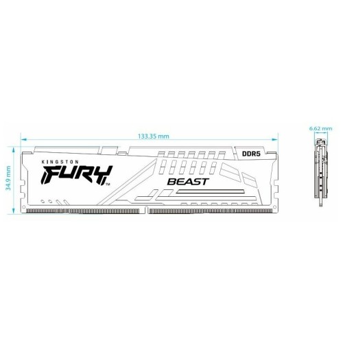 Модуль памяти DDR 5 DIMM 16Gb PC41600, 5200Mhz, Kingston FURY Beast Black CL40 (Kit of 2) (KF552C40BBK2-16) (retail)