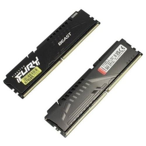 Модуль памяти DDR 5 DIMM 16Gb PC41600, 5200Mhz, Kingston FURY Beast Black CL40 (Kit of 2) (KF552C40BBK2-16) (retail)