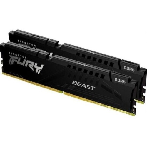 Модуль памяти DDR 5 DIMM 16Gb PC41600, 5200Mhz, Kingston FURY Beast Black CL40 (Kit of 2) (KF552C40BBK2-16) (retail)