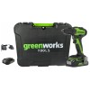 Дрель-шуруповерт аккумуляторная GreenWorks GD24DD60K2, 24V, c 1хАКБ 2 Ач и ЗУ в кейсе (3704107UA)