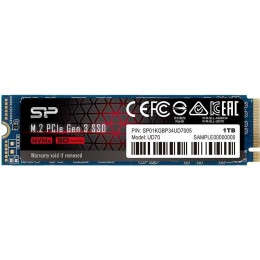 Накопитель SSD M.2 Silicon Power 1.0TB UD80 <SP01KGBP34UD8005> (PCI-E 3.0 х4, up to 3400/3000MBs, 3D TLC, NVMe 1.3, 600TBW, 22х80mm)