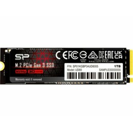 Накопитель SSD M.2 Silicon Power 1.0TB UD80 <SP01KGBP34UD8005> (PCI-E 3.0 х4, up to 3400/3000MBs, 3D TLC, NVMe 1.3, 600TBW, 22х80mm)