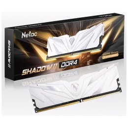 Модуль памяти DDR 4 DIMM 16Gb PC25600, 3200Mhz, Netac Shadow II NTSWD4P32SP-16W   C16 White, с радиатором