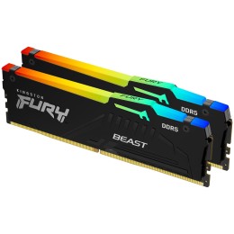 Модуль памяти Kingston 64GB 5200MT/s DDR5 CL40 DIMM (Kit of 2) FURY Beast RGB