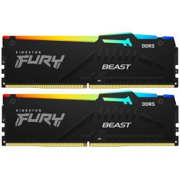 Модуль памяти Kingston 64GB 5200MT/s DDR5 CL40 DIMM (Kit of 2) FURY Beast RGB