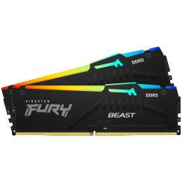 Модуль памяти Kingston 64GB 5200MT/s DDR5 CL40 DIMM (Kit of 2) FURY Beast RGB