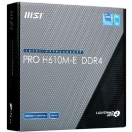Материнская плата MSI PRO H610M-E DDR4 S1700, 2DDR4,1PCI-Ex16,1PCI-Ex1,1M.2,4SATA3.0,4USB3.2Gen1,8USB 2.0 mATX