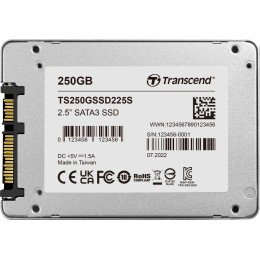 Накопитель SSD 2.5" Transcend 500Gb SSD225S <TS500GSSD225S> (SATA3, up to 530/480Mbs, 3D NAND, 180TBW, 7mm)