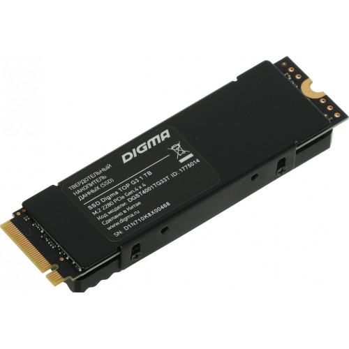 Накопитель SSD Digma PCI-E 4.0 x4 1Tb DGST4001TG33T Top G3 M.2 2280