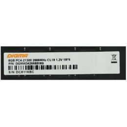 Память DDR4 8Gb 2666MHz Digma DGMAD42666008S RTL PC4-21300 CL19 DIMM 288-pin 1.2В single rank