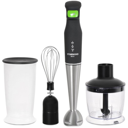Блендер STARWIND SBS2212w,  погружной,  черный/зеленый
