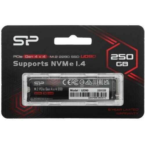 Накопитель Solid State Disk Silicon Power UD90 250Gb PCIe Gen4x4 M.2 PCI-Express (PCIe) SP250GBP44UD9005