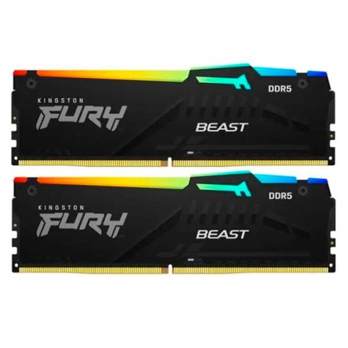 Модуль памяти Kingston 32GB 5200MT/s DDR5 CL40 DIMM (Kit of 2) FURY Beast RGB