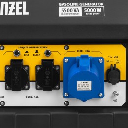Генератор бензиновый PS-55EA, 5,5 кВт, 230В, 25л, коннектор автоматики, электростартер// Denzel