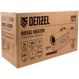 Дизельная тепловая пушка DHG-20, 20 кВт, 500 м3/ч, прямой нагрев// Denzel