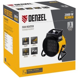 Тепловая пушка, керамический нагреватель (тепловентилятор) DHC 2-100, 230В, 0,025/1/2 кВт// Denzel