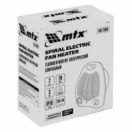 Тепловентилятор электр. спиральный FHS-2000, 3 реж., вентилятор, нагрев 1000/2000 Вт// MTX