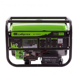 Генератор бензиновый БС-3500Э, 3,2 кВт, 230В, 15 л, электростартер// Сибртех