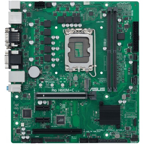 Материнская плата Asus PRO H610M-C-CSM Soc-1700 Intel H610 2xDDR5 mATX AC`97 8ch(7.1) GbLAN+VGA+DVI+HDMI+DP