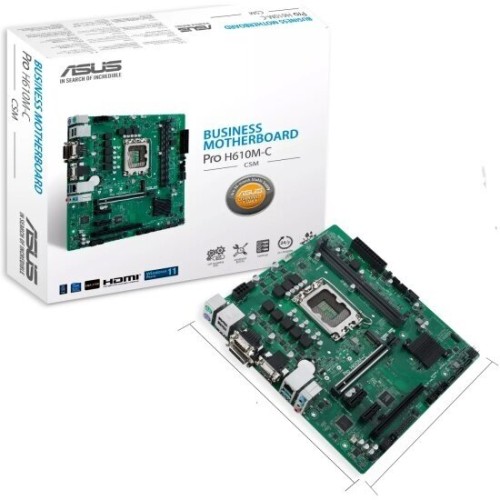 Материнская плата Asus PRO H610M-C-CSM Soc-1700 Intel H610 2xDDR5 mATX AC`97 8ch(7.1) GbLAN+VGA+DVI+HDMI+DP