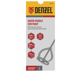 Миксер для красок, 60 х 8 х 400 мм, шестигранный хвостовик// Denzel