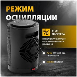 Тепловентилятор электр. керамический DTFC-1200, 3 реж., вентилятор, нагрев 600/1200 Вт// Denzel