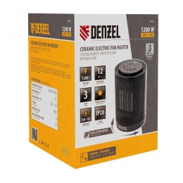Тепловентилятор электр. керамический DTFC-1200, 3 реж., вентилятор, нагрев 600/1200 Вт// Denzel