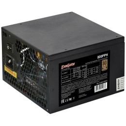 Блок питания 800W ExeGate 80 PLUS® Bronze 800PPH-OEM (ATX, APFC, SC, КПД 89% (80 PLUS Bronze), 12cm fan, 24pin, 2x(4+4)pin, 4xPCI-E, 8xSATA, 4xIDE, black, кабель 220V с защитой от выдергивания, RTL)
