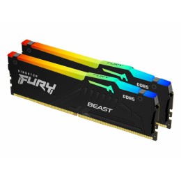 Модуль памяти DDR 5 DIMM 32Gb PC44800, 5600Mhz, Kingston FURY Beast Black RGB CL40 (Kit of 2) (KF556C40BBAK2-32) (retail)