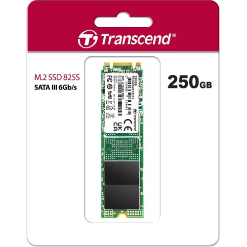 Накопитель SSD M.2 Transcend 250Gb MTS825 <TS250GMTS825S> (SATA3, up to 500/330MBs, 3D NAND, 90TBW, 22x80mm)