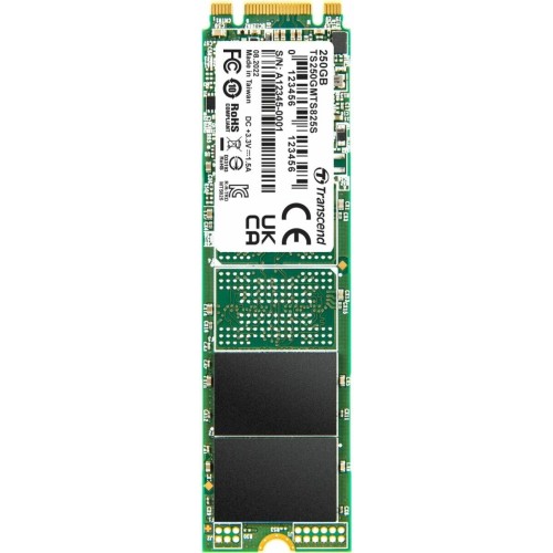 Накопитель SSD M.2 Transcend 250Gb MTS825 <TS250GMTS825S> (SATA3, up to 500/330MBs, 3D NAND, 90TBW, 22x80mm)