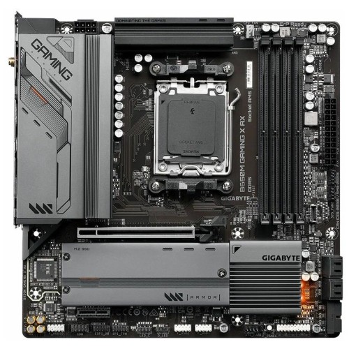 Материнская плата Gigabyte B650M GAMING X AX, Socket AM5, AMD B650, 4xDDR5-5200, HDMI+DP+DP, 1xPCI-Ex16, 1xPCI-Ex1, 4xSATA3(RAID 0/1/10), 2xM.2, 8 Ch Audio, 2.5GLan, WiFi, (4+4)xUSB2.0, (3+2)xUSB3.2, (1+1)xUSB3.2 Type-C™, 1xPS/2, mATX, RTL {}