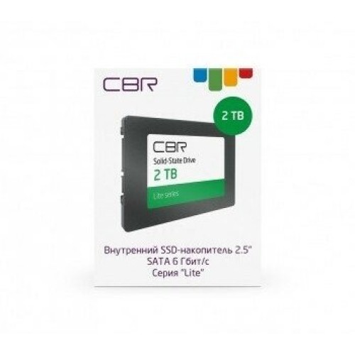 Внутренний SSD-накопитель CBR SSD-001TB-2.5-LT22, серия "Lite", 1024 GB, 2.5", SATA III 6 Gbit/s, SM2259XT, 3D TLC NAND, R/W speed up to 550/520 MB/s, TBW (TB) 500