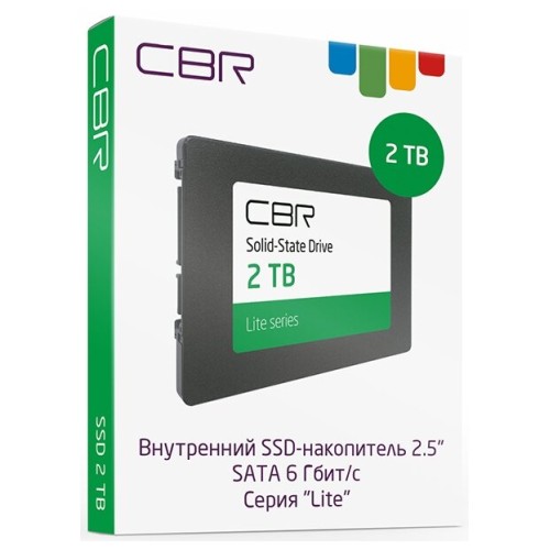 Внутренний SSD-накопитель CBR SSD-001TB-2.5-LT22, серия "Lite", 1024 GB, 2.5", SATA III 6 Gbit/s, SM2259XT, 3D TLC NAND, R/W speed up to 550/520 MB/s, TBW (TB) 500