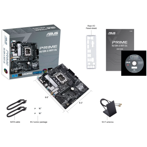 Материнская плата Asus PRIME H610M-A WIFI D4 Soc-1700 Intel H610 2xDDR4 mATX AC`97 8ch(7.1) GbLAN+VGA+HDMI+DP