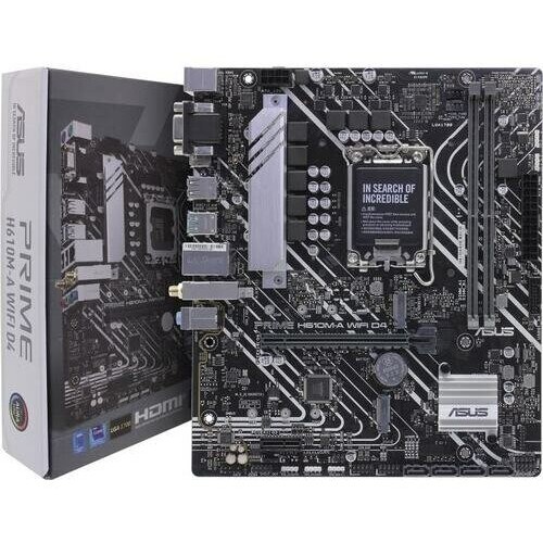 Материнская плата Asus PRIME H610M-A WIFI D4 Soc-1700 Intel H610 2xDDR4 mATX AC`97 8ch(7.1) GbLAN+VGA+HDMI+DP