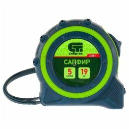 Рулетка Сапфир, двухкомпонентный корпус, 5 м х 19 мм// Сибртех