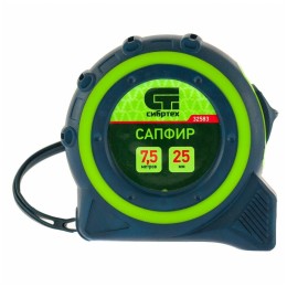 Рулетка Сапфир, двухкомпонентный корпус, 7,5 м х 25 мм// Сибртех