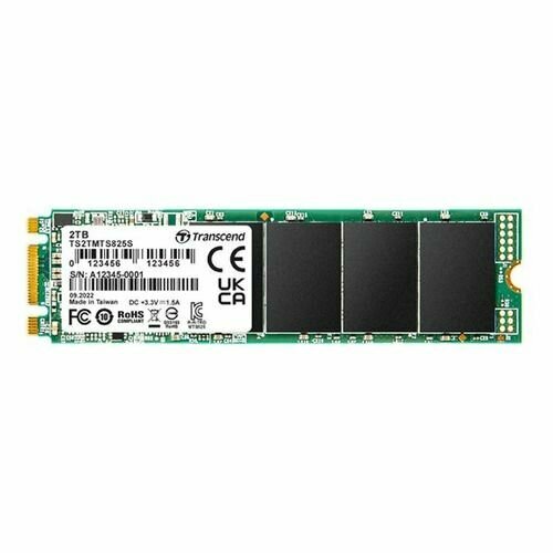 Накопитель SSD M.2 Transcend 2.0Tb MTS825 <TS2TMTS825S> (SATA3, up to 560/500MBs, 3D NAND, 720TBW, 22x80mm)
