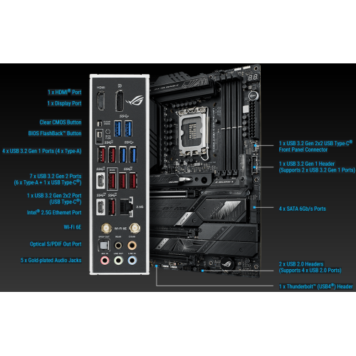 Материнская плата ASUS ROG STRIX Z790-E GAMING WIFI /LGA1700,Z790,USB3.2 GEN 2,MB (90MB1CL0-M0EAY0) (930538)