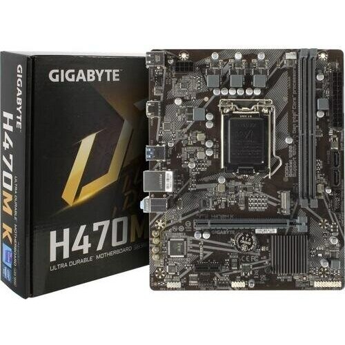 Материнская плата Gigabyte H470M K Soc-1200 Intel H470 2xDDR4 mATX AC`97 8ch(7.1) GbLAN+HDMI RTL