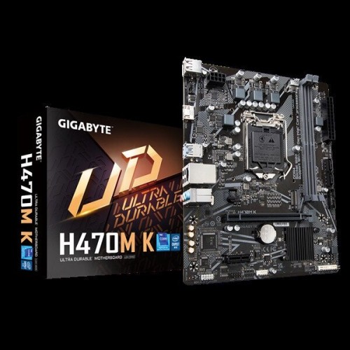 Материнская плата Gigabyte H470M K Soc-1200 Intel H470 2xDDR4 mATX AC`97 8ch(7.1) GbLAN+HDMI RTL
