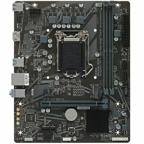 Материнская плата Gigabyte H470M K Soc-1200 Intel H470 2xDDR4 mATX AC`97 8ch(7.1) GbLAN+HDMI RTL