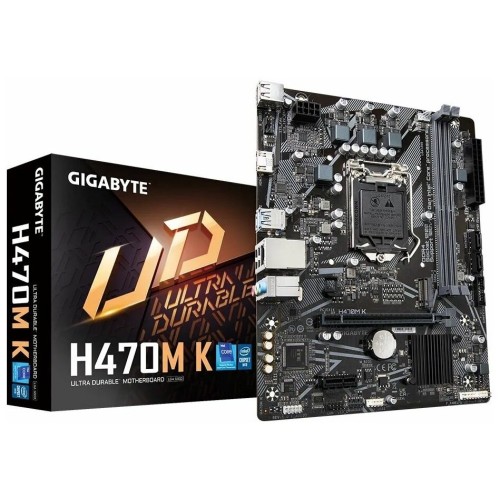 Материнская плата Gigabyte H470M K Soc-1200 Intel H470 2xDDR4 mATX AC`97 8ch(7.1) GbLAN+HDMI RTL