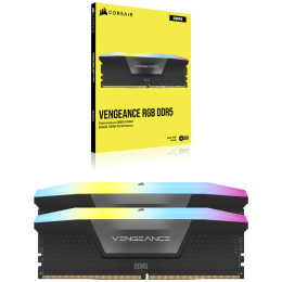 Модуль памяти Corsair Vengeance RGB  DDR5 Dimm CMH32GX5M2B5200C40 5200MHz 32GB 2x16GB Unbuffered, 40-40-40-77, XMP 3.0, Black Heatspreader, 1.25V (692850)