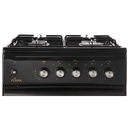 Газовая плита FLAMA N FG 24237 B коричневый (стеклянная крышка) реш.сталь