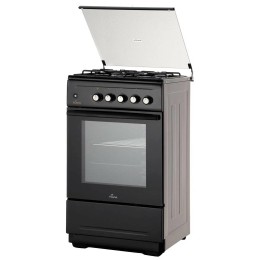 Газовая плита FLAMA N FG 24237 B коричневый (стеклянная крышка) реш.сталь