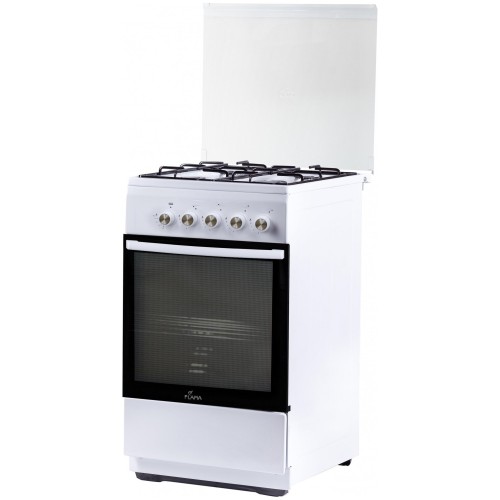 Комбинированная плита FLAMA L FK 1412 W белый (стеклянная крышка) реш.сталь