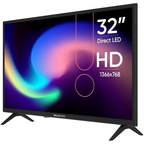 Телевизор TOPDEVICE 32" TDTV32BN02HBK, DLED-TV,DVB-T/C/T2/S2,CI+,USB,H.265,Dolby,AC-3,черный